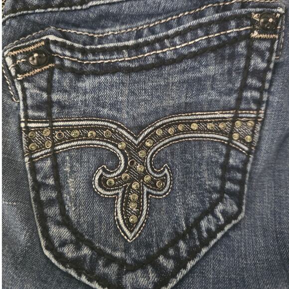 Rock Revival Medium Wash Amy Skinny Whiskering Distressed Women's Jean's 28 - Picture 4 of 8